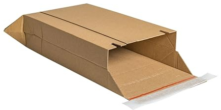 Versandtasche aus Wellpappe A4+ - 250x350x80mm Kleinpaket und Warensendungen Faltentasche (50)