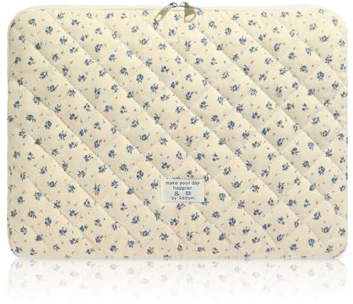 Flintronic Laptoptasche 14 Zoll, Puffy Laptop Hülle, Florale Laptophülle, Laptop Sleeve Case, Laptoptasche Schutzhülle, Notebook Hülle Tasche Kompatibel mit MacBook/Acer/Asus/HP/Dell/Lenovo/Huawei