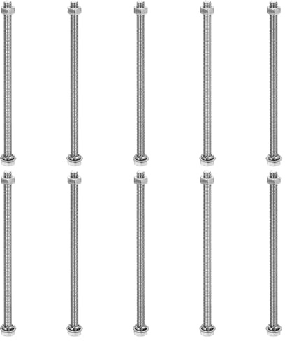 QUARKZMAN M5 x 100mm 304 Edelstahl Sechskantschrauben, Muttern, 10 Sets