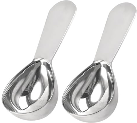 LALADEFIEE 2 Stück Teiliges Edelstahl Kaffeemaß mit Skala Ergonomischer Griff Kaffeelöffel zum Kochen Backen für Bar Milchtee Kaffeehaus und Zuhause