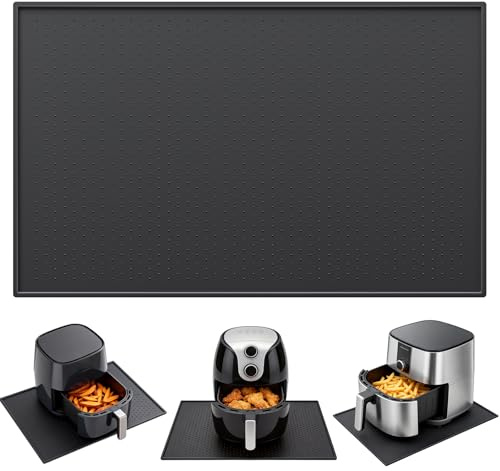 MICHIHOMIE Heat Resistant Mat for Air Fryer, 48 x 30cm Heatproof Silicone Mats for Kitchen Counter, Waterproof Countertop Protector for Ninja Cosori Tower Air Fryer Coffee Maker, Microwave
