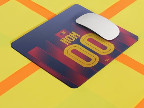 Tapis de Souris Football Barcelone – Maillot Domicile – Épaisseur 5 mm – Personnalisable Nom Numéro Logo Photo – Bureau & Gaming