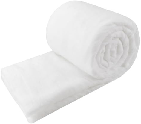 Vadderad volymfleece, 120 g/m² stoppad fleece, metervara, lapptäcke, stoppad fleece, metervara för stoppad vadd, rullvara, fleecevadd fyllning, snömatta dekoration, snövadd (150 x 300 cm)