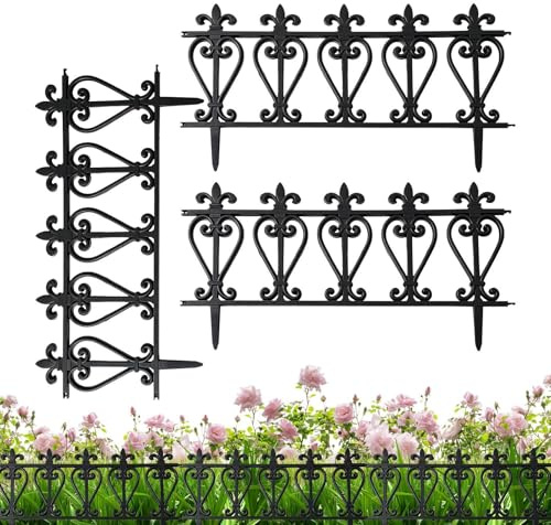 Borde de Jardín - Set de 3 Unidades de Valla Decorativa para Parterre,Protector de Parterre,para Jardín, Patio Trasero, Entrada de Vehículos, Parque, y Patio