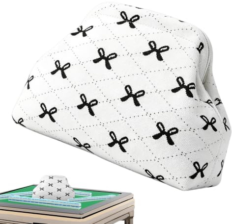 Bolsas Decorativas De Almacenamiento Mahjong Portafichas Portátil Tejida a | Bolsa Magnética Mahjong Portafichas Playa Hogar Juego Boda Vacaciones Viaje