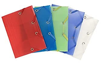 Exacompta - Réf. 50889E - 1 chemise à élastiques Chromaline pour format pocket - pochette 3 rabats - en polypropylène - dimensions 12 x 16 cm pour documents au format A6 - couleur aléatoire