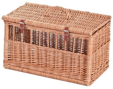 e-wicker24 Alles aus Weide Weidenkäfig, EIN Transporter für Tiere, Tierkäfig, Vögelnkäfig aus Weide, Käfig mit einem stabilen Griff