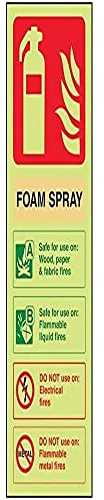 V Safety Glow In The Dark Foam Spray Id Not Electrical Safe Fire Extinguisher Sign - 100mm x 280mm - Rigid Plastic