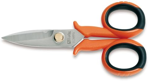 Beta 1128BMX Elektrikerschere, gerade Schneiden aus rostfreiem Stahl, mit Mikroverzahnung (hochwertige und handliche Kabelschere, perfektes Elektro Werkzeug, einsetzbar als Kabelschneider)