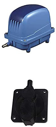 AquaForte Energiesparende Luftpumpe AP-80, 84 l/min (bei 1 m), Max. Druck: 3,6 m, 55 W + Membranenset AP-60/80/100, Ersatzteil, Schwarz, Weiß + Luftkammerset AP-60/80/100, Ersatzteil, Schwarz, Weiß
