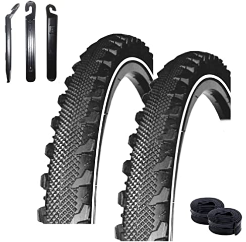 2 x Rexway® Serpent Fahrradreifen Reflex Pannenschutz 47-507 (24 x 1,75) mit 2 Schläuchen AV inkl. Reifenheber