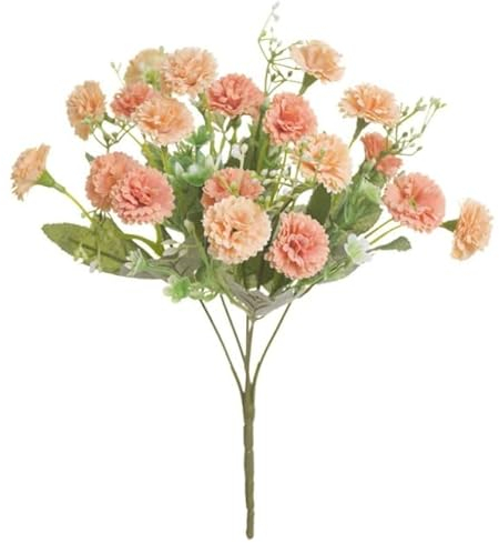 AHUI 20 Blumenköpfe, 1 Strauß europäischer Stil, kleine lilafarbene Nelke, künstliche Blumen, für Zuhause, Fotografie, weiche Dekoration, Handm