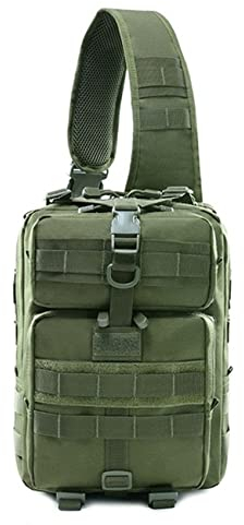 KLZUOPT Wanderrucksack 900D Assault Military Tactical Single Shoulder Rucksack Molle Sling Bag Small EDC One Strap Daypack Military Tactical Bags,Schwarz,Einheitsgröße