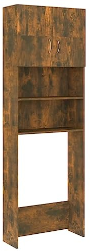 vidaXL Mobile per Lavatrice Rovere Fumo 64x25,5x190 cm