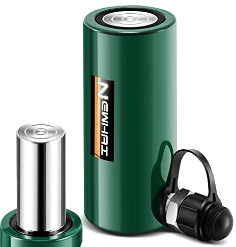 Newhai 10 ton Hydraulic Ram Jack 4’’/100mm Max Stroke Hydraulic Lifting Cylinder Single Acting Porta Power Jack Small Portable Retract Automatically Only a Jack