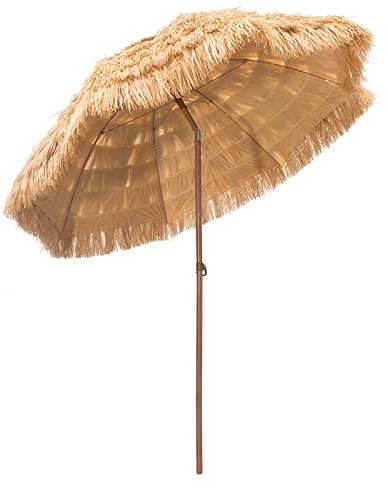 NURBAL Sonnenschirm Hawaii Strandschirm Ø 180/200/280cm Knickbar Neigefunktion Wasserdicht Sonnenschutz UV-Schutz Gartenschirm für Strand, Pool, Patio, Camping,Urlaub (Ø280cm x H 240 cm)