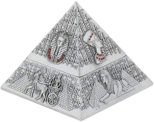 Leicht zu reinigen, Zigaretten-Aschenbecher, Zigaretten-Zigarrenbehälter, drinnen oder draußen, winddichter Retro-Pyramiden-Zigarren-Aschenbecher mit Deckel for Männer, Raucher, magischer Zigarrenasch