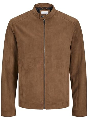 JACK & JONES Jjedylan Clean Noos Veste en cuir synthétique pour homme, cognac, XL