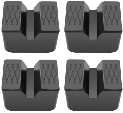 YIXISI 4 PCS Rubber Jack Pad Adapter for Jack Stand, Universal Rubber Slotted Frame Rail Pinch Weld Protector