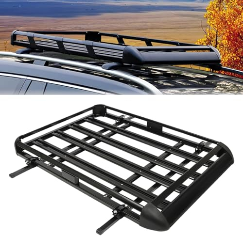 Dachgepäckträger,Aluminium Auto Dachträger,Dach Gepäckträger Maximale Gewichtskapazität 150kg/330lbs, Universal Dachträger für SUV Modelle mit eingebauten Gepäckträgern (160 cm)