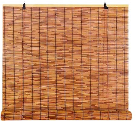 Brown Bamboo Blinds 60 90 100 120cm Wide Natural Reed Curtains Sunshade Roll Up Bamboo Shades For Patio Kitchen Roller Blind For Windows Pergola Privacy Screen Bamboo Door Curtain Outdoor Indoor