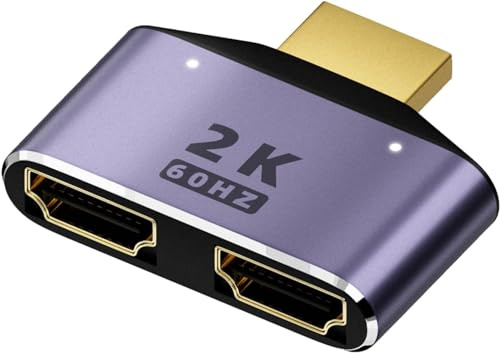 1 st lila HDMI-kompatibel splitter 1 i 2 ut -2K HDMI-kompatibel splitter 1 x 2-portar driven 2K full UltraHD 1920 x 1080 3D-stödtillbehör satellitutrustning delare elektronik