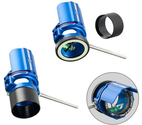 surwolf TP8750 Compound Bogenvisier Scope mit 2X 4X 6X 8X Linse optional Single Pin Scope Visier für Compound Bogen Wettkampfvisier, 0.019 Glasfaser mit Lichtabdeckung (Blau, 4X)