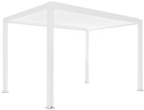 Oviala - Pergola bioclimática autotransportada (aluminio, 3 x 4 m), color blanco