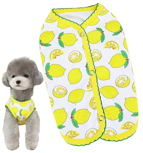 Sommerhemden für Hunde, Sommerkleidung für Hunde, weiche, ärmellose Hundebekleidung mit Erdbeermuster, Hunde, leichte Kleidung für Hunde, Welpen, Katzen, Kätzchen, Sommerkleidung für Haustiere, Sommer