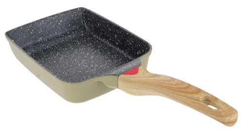 Amosfun Padella Antiaderente Quadrata Per Cucina Padella Tamagoyaki in Alluminio e Verdure Utensile Da Cucina Multifunzione Senza Bpa