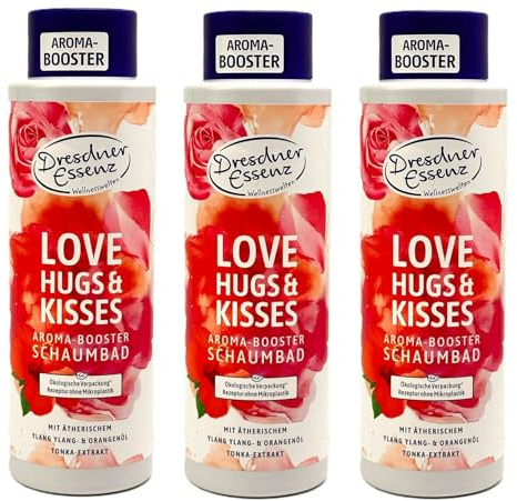 3er Pack Dresdner Essenz Aroma-Booster Schaumbad Love, Hugs & Kisses 3 x 500 ml