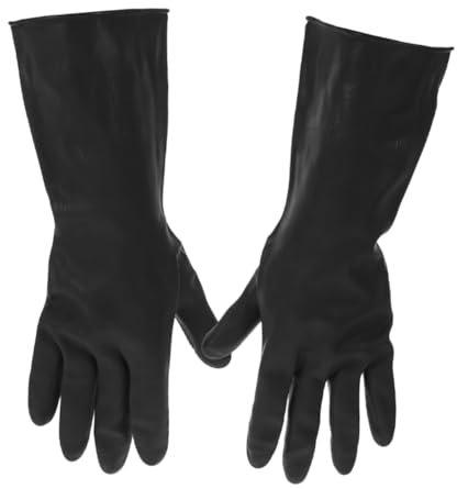 FRCOLOR Guanti per Lavare Piatti in Gomma Guanti Grandi Riutilizzabili Accessorio da Cucina Pratico Protezione Polso Asciugatura Rapida Uso Multi-Funzione