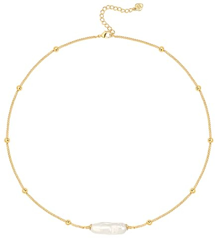 KOOUNUATA Dainty 18K Gold Fashion Choker Necklace Short Adjustable Layering Necklace Minimalist Handmade Jewelry for Women Girls