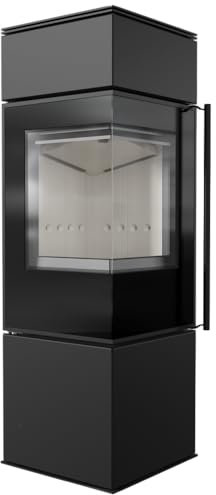 Kratki Kaminofen aus Stahl Eckkamin Ren/S Links Ø 150 7 kW BImSchV 2 Ökodesign