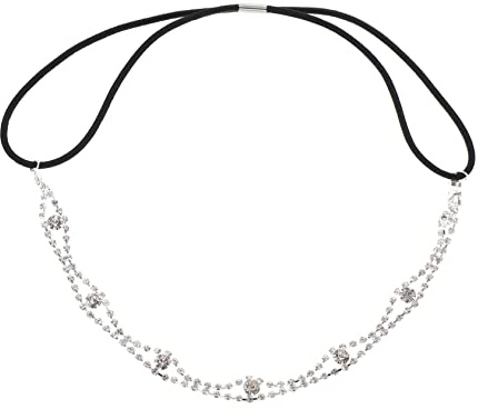 WEKADRIN 2piezas Cadena De Cabello Retro Rhinestones Diadema Elegante Para Mujeres Dorada Plateada Adorno De Cabeza Para Bodas y Fiestas