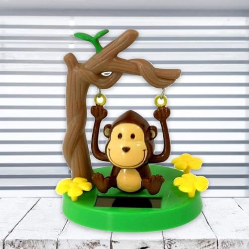 Cute Solar Powered Dancing Monkey Toys - Solar Powered Car Dashboard Interior Decoration Desktop Ornaments Dancing Toy,Kawaii Solar Monkey Swinging Animated Bobble Dancer Toy,Solar Powered Toys