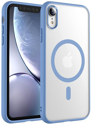 TOCOL für für iPhone XR Hülle, Kompatibel mit MagSafe, Matt Hellblau | Starke Haftkraft Magnetring, Kameraschutz mit erhöhten Rändern, Militärschutz Stoßfest Kratzfest, Durchscheinend Rückseite