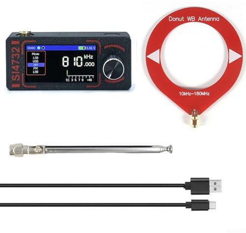 HEIBTENY SI4732 Radio mit Vollband-Unterstützung, FM/AM Mini-Radio 1 W Lautsprecher, Unterstützung für AGC/ATT-Funktion und mehr als 10 Stunden Nutzung zum Hören (rot)