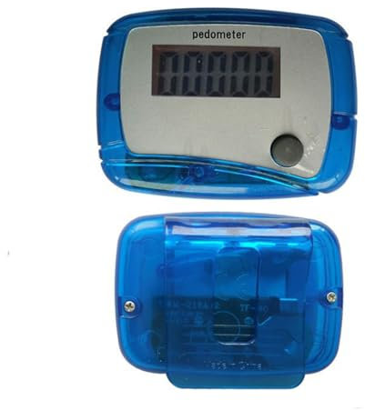 Contapassi, Contapassi Da Tasca Portatile, Conta Passi Digitale LCD, A Funzione Singola, Con Clip, Risparmio Energetico, Per Anziani, Donne, Bambini, 4,8 x 3,6 x 2 cm, blu