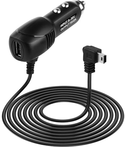 Dash Cam Power Lead, 12V to 5V 3.5M Mini USB Car Charging Cable with 1 USB Ports DC 2A Power Supply Adapter for Dash Cameras GPS Navigation DVR
