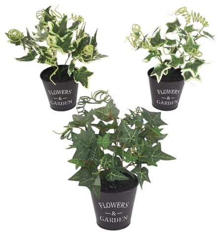 msymsyu Konstgjorda växter set 3 delar 29 cm höga konstgjorda växter murgröna i 3 färger – perfekt för dekoration i vardagsrum badrum kontor eller terrass realistisk konstväxt utan skötselansträngning