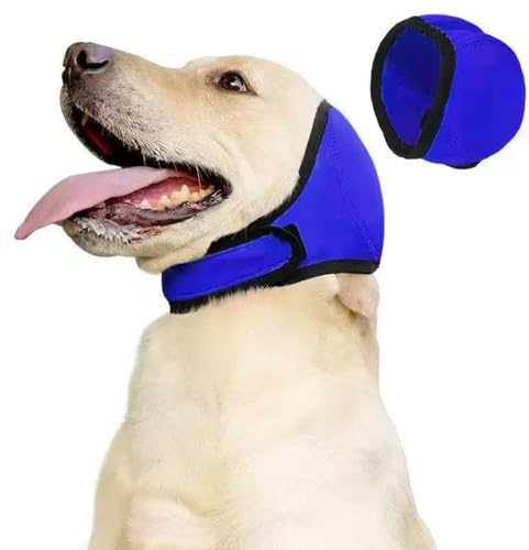 fufupaw Ohrenschutz Hund, Gehörschutz Hund, Lärmschutz, Umweltgeräusch reduzieren, Ohrbügel Hund, Reduzierung Flugzeug Feuerwerk, Reisen, Donner Auswirkungen auf Hunde (M, dunkelblau)