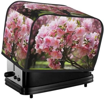 Pink Flowers on The Tree Toaster Cover 2 Slice, Waterproof Bread Machine Covers with Pockets Universal Size Kitchen Small Appliance Cover with Handle, Dust and Fingerprint Protection