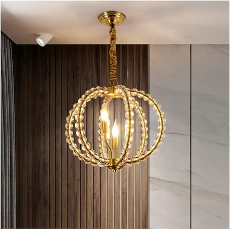 Crystal Chandelier - Crystal Ball Shape Retro Villa Study Entrance Hallway Restaurant Chandelier E14 Light Source,Kitchen Light