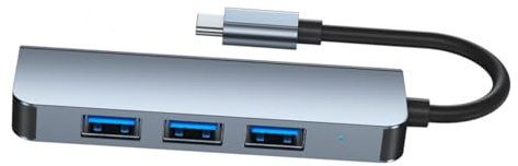 FIXOSHEE Type-c USB Hub Port Aluminum Alloy USB Data Splitter Adapter for Laptop Wear-resistant Lightweight Expansion Dock for Hard Drives Mouse Keyboard Printer