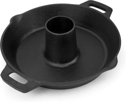 Lnwwrv Support pour rôtissoire à Poulet en Fonte, Plat pour volaille Barbecue avec Bec verseur, rôtissoire à Viande préassaisonnée avec poignée pour la Cuisine, Accessoires pour rôtissoire