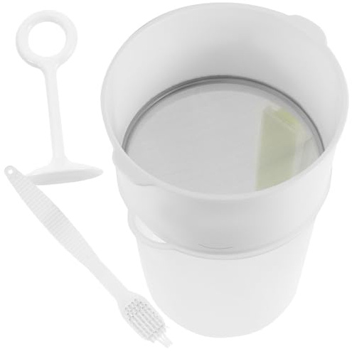 VALICLUD Fine Mesh Soymilk Strainer 1.5l Food Filter Cup Set with Brush Reusable Fruit Juice Sifter Kitchen Gadget for Home Cooking