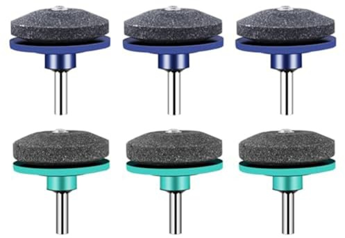 6PCS Lawn Mower Blade Sharpening Stones for Electric Drill, Industrial Wear-Resistant Grinding Stones Compatible with Rotary Tillers, Lawn Tractors & Garden Tools