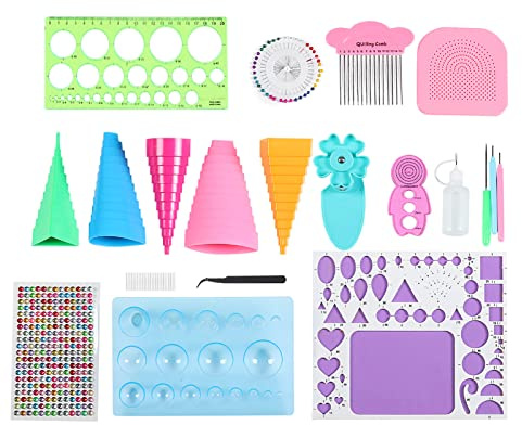 Kit di strumenti per quilling artigianali con carta di carta fatta a mano, pinzette, perline, ago, accessorio per scrapbooking fai da te