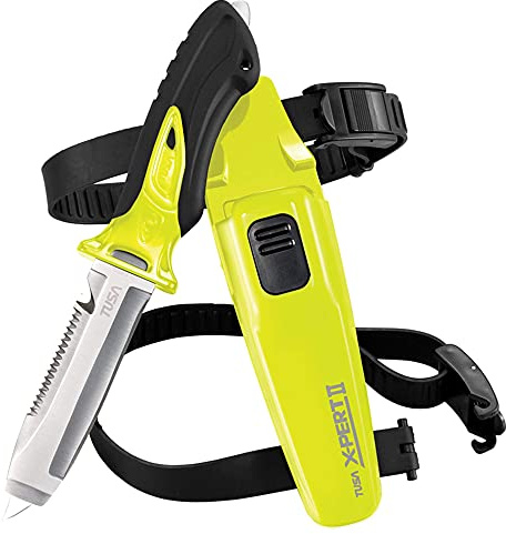 TUSA FK-920 X-Pert II Dive Knife, Blunt Tip, Flash Yellow